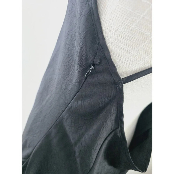 4th Reckless Black Crinkle NWT Sleeveless Midi Slip Dress US XL - UK 14 - EU 42 - Picture 14 of 16